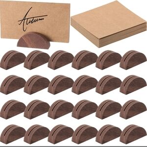 Wooden Card Holders with Kraft Paper